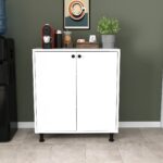 DF13101 Lotus 2 Kapaklı Çok Amaçlı Mutfak Dolabı Kiler Kahve Köşesi Raflı Modern Depolama Dolabı