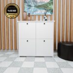 DF08103 Alin MDF Dört Raflı ve Dört Kapaklı Ayakkabılık