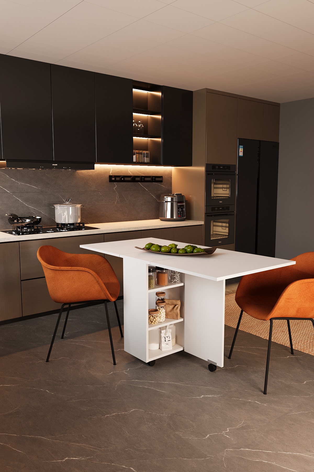 bz1 DF01107 Lagertha Pratik Katlanır Masa Mutfak ve Yemek Masası - Görsel 1