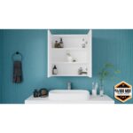 DF16103 İki Kapaklı Aynalı Banyo Dolabı Lavabo Üstü Dolap Çok Amaçlı Banyo Dolabı